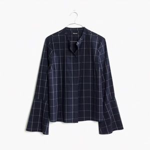 Madewell Bell Sleeved Windowpane Top